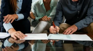 legal practitioner reviewing family trust deed and corporate documents