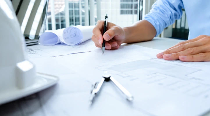 building surveyor reviewing plans for a victorian development
